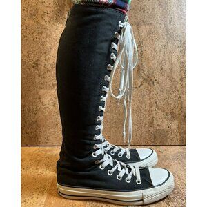 Converse All Star 1V708 Knee High Black Lace Up Shoes Sneakers Women Sz 6 Men 4